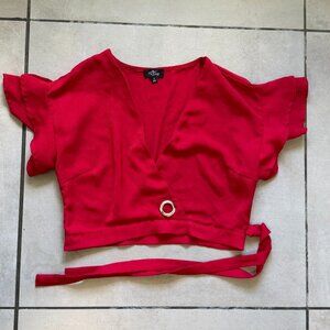 🔥 4 for $20 DEAL 🔥Milk & Honey Red Wrap Crop Top Size M